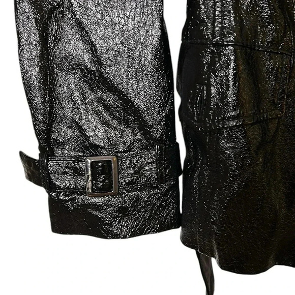 Y2K Marina Rinaldi  vtg coat,women M/L  PTP 21”. Lightweight,tag says leather - Picture 4 of 17